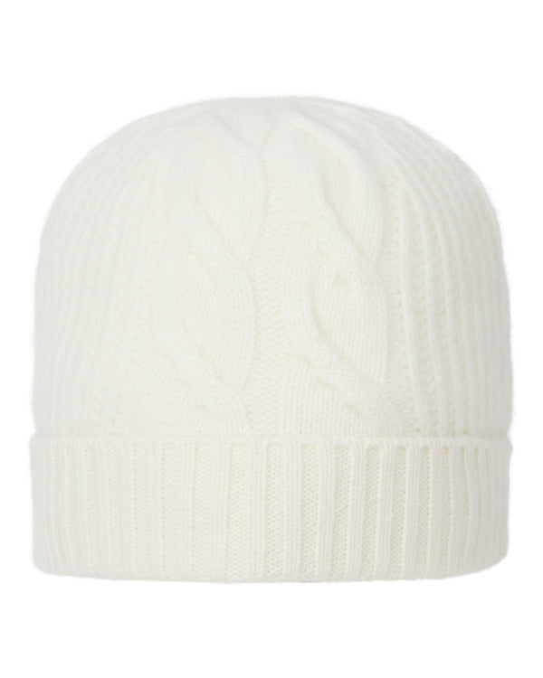 n.peal Women's Cable Rib Cashmere Hat In New Ivory White