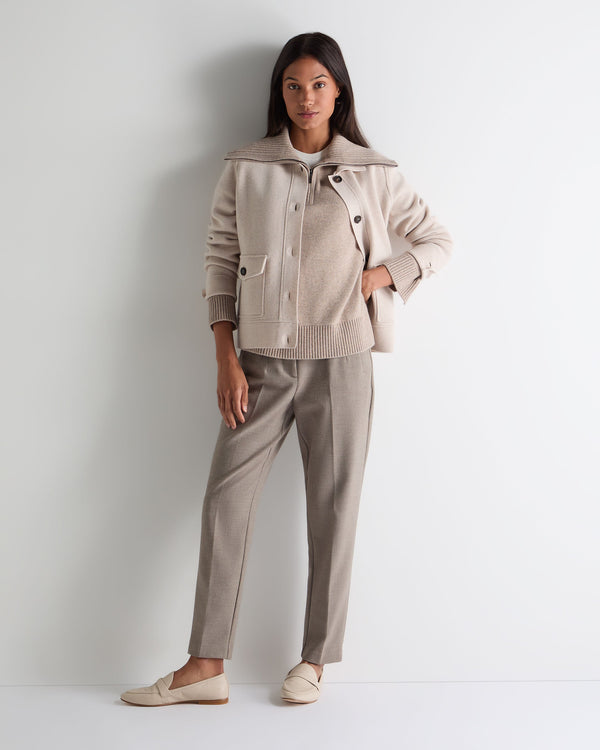 N.peal Women's Cashmere Half Zip Cashmere Sweater In Oatmeal Brown