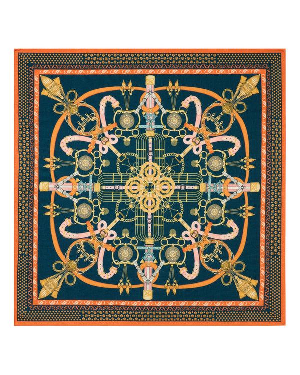 n.peal Women's Cashmere Silk Printed Foulard In Navy Blue