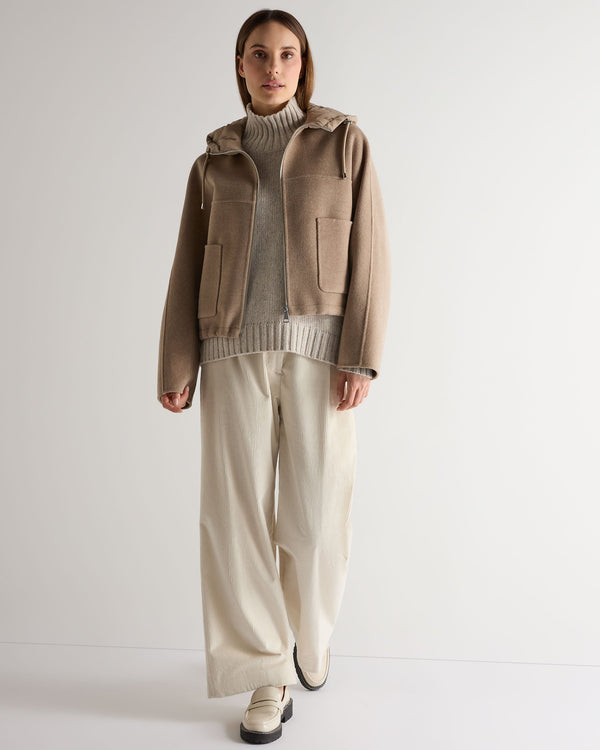 N.peal Women's Chunky Funnel Neck Cashmere Sweater In Ash Grey Marl