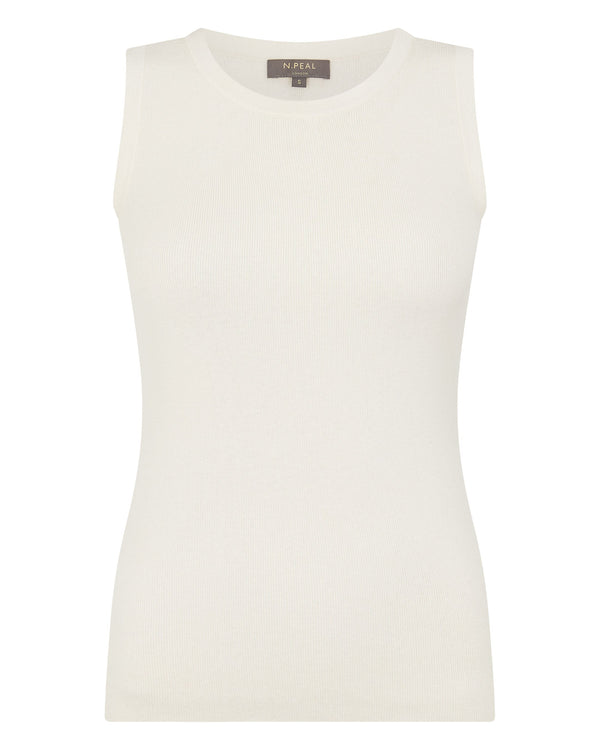 N.peal Women's Cotton Blend Tank Top In New Ivory White
