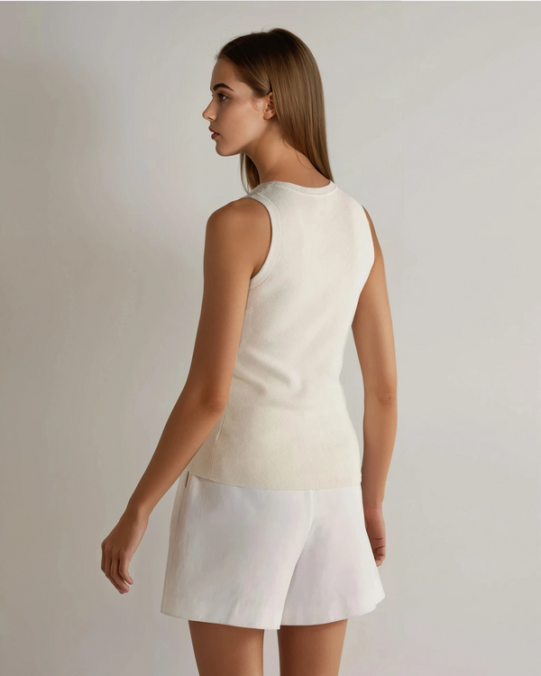 N.peal Women's Cotton Blend Tank Top In New Ivory White