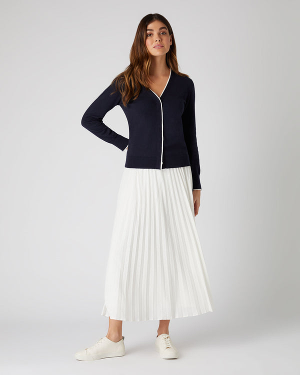 N.peal Women's Cotton Cashmere Cardigan In Navy Blue