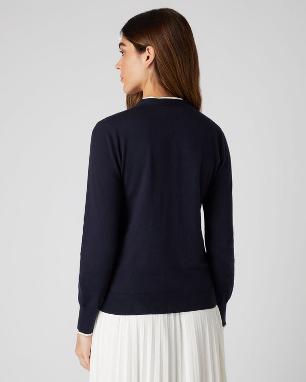 N.peal Women's Cotton Cashmere Cardigan In Navy Blue
