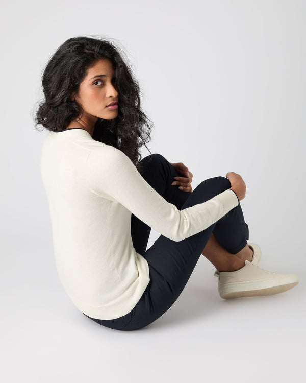 N.peal Women's Cotton Cashmere Cardigan In New Ivory White