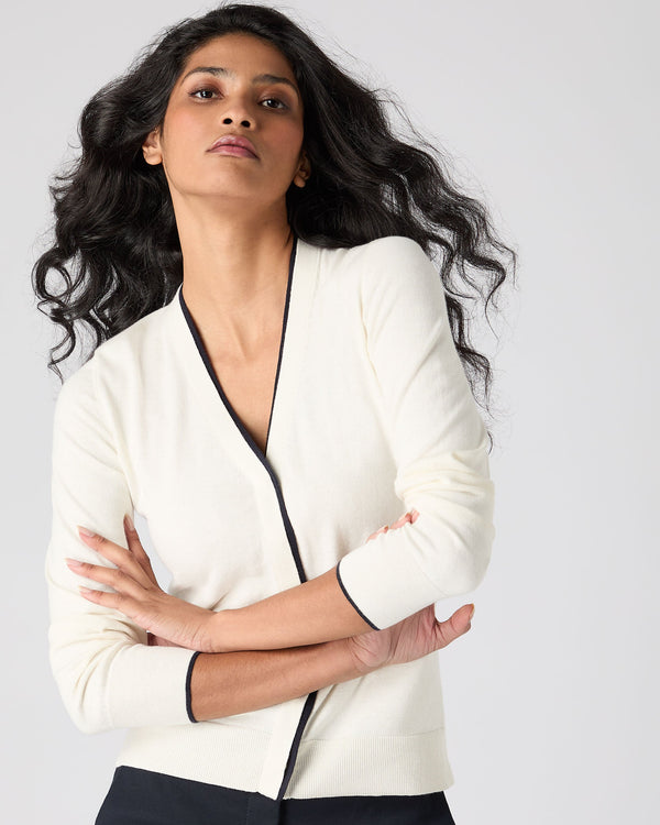 n.peal Women's Cotton Cashmere Cardigan In New Ivory White