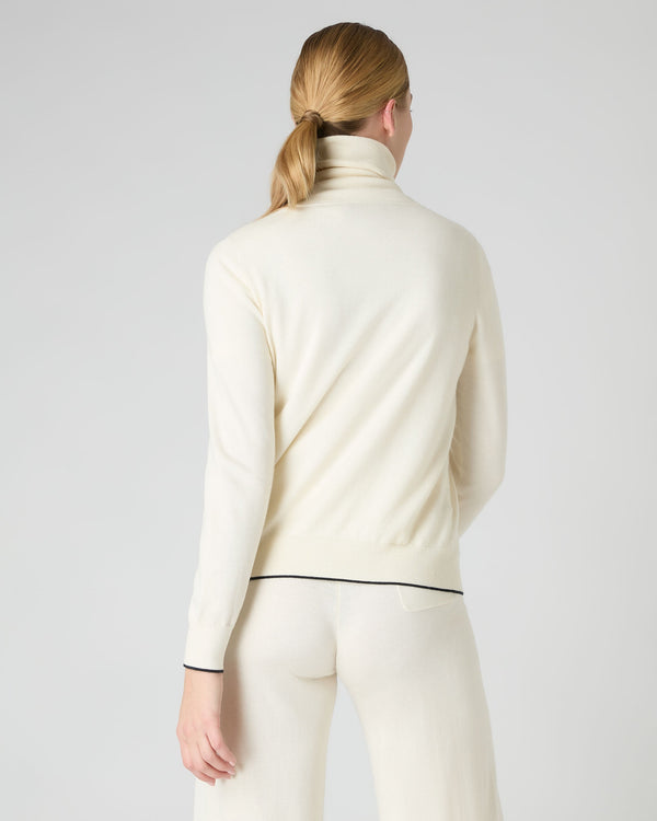 N.peal Women's Cotton Cashmere Full Zip Sweater In New Ivory White
