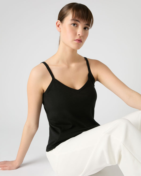 n.peal Women's Cotton Cashmere Silk Camisole In Black