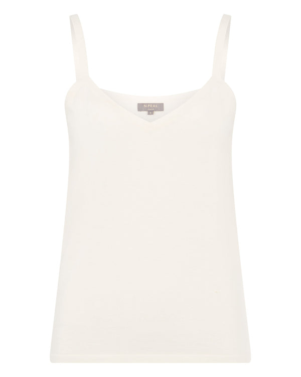 N.peal Women's Cotton Cashmere Silk Camisole In New Ivory White