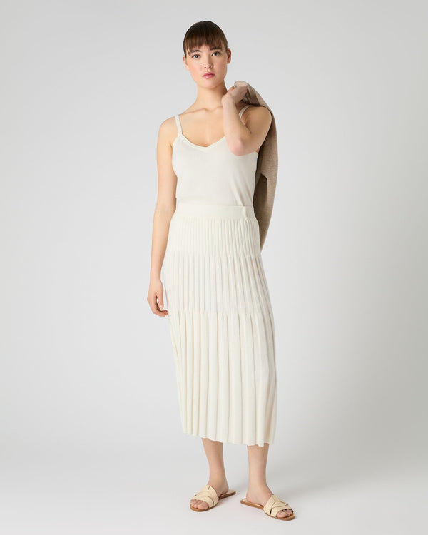 N.peal Women's Cotton Cashmere Silk Camisole In New Ivory White