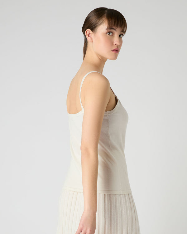 N.peal Women's Cotton Cashmere Silk Camisole In New Ivory White