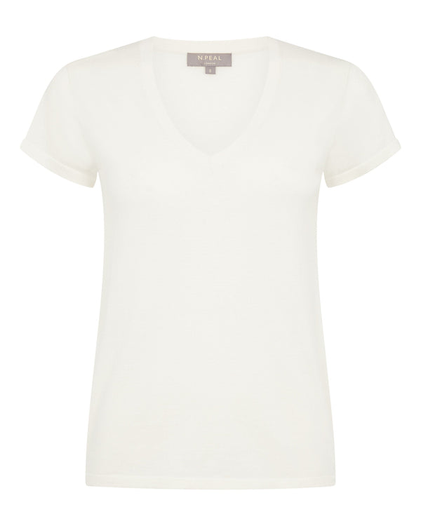 N.peal Women's Cotton Cashmere Silk T-Shirt In New Ivory White