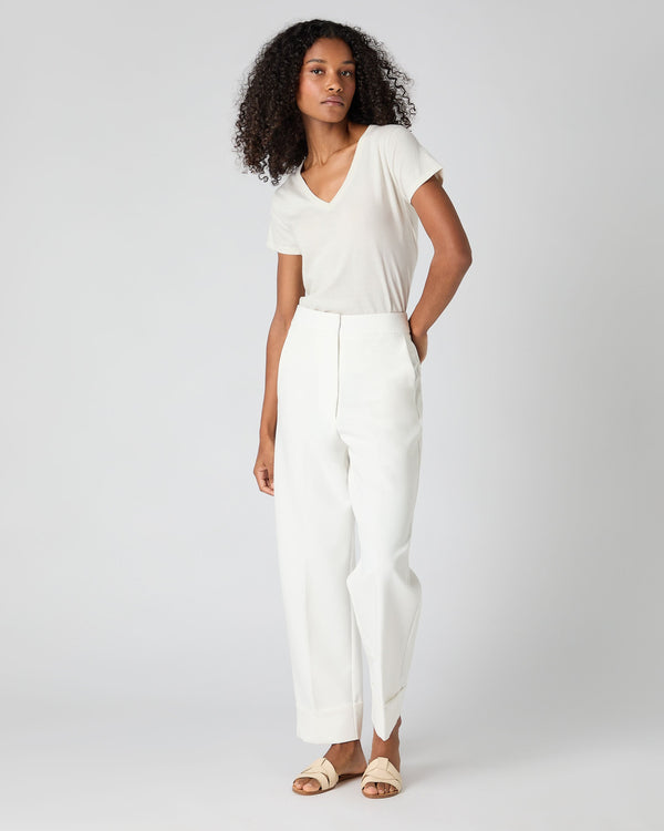 N.peal Women's Cotton Cashmere Silk T-Shirt In New Ivory White