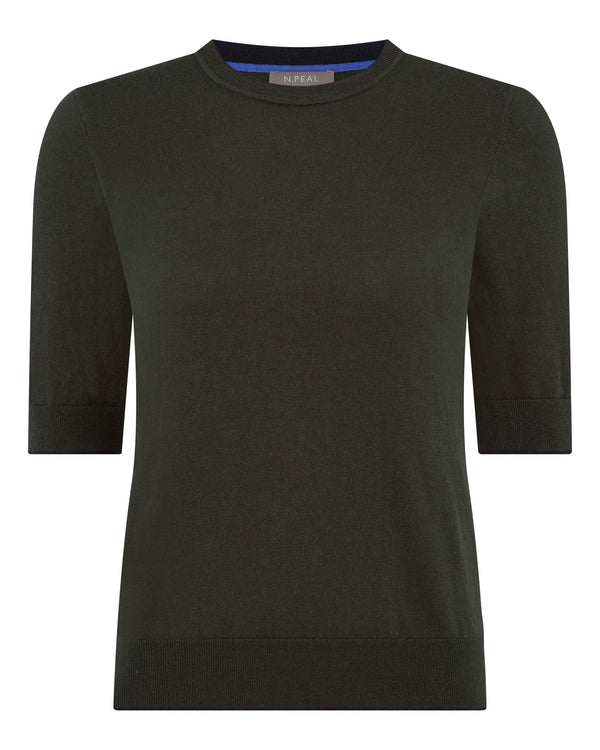 N.peal Women's Cotton Cashmere T-Shirt In Arabica Khaki Green