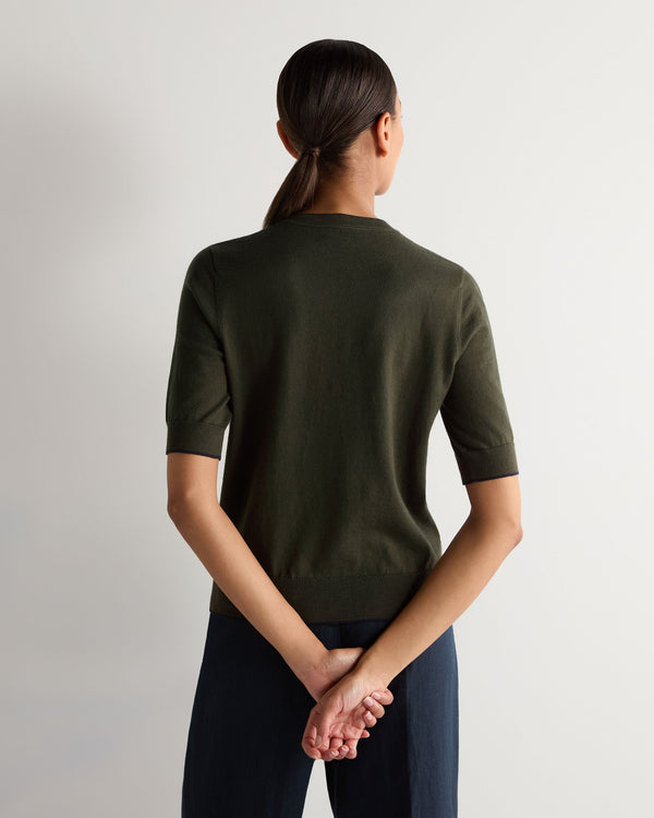 N.peal Women's Cotton Cashmere T-Shirt In Arabica Khaki Green