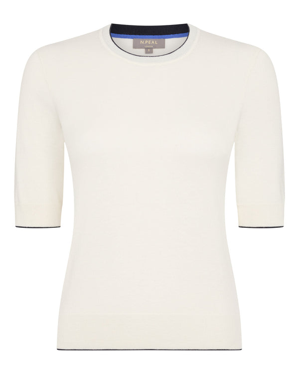 N.peal Women's Cotton Cashmere T-Shirt In New Ivory White