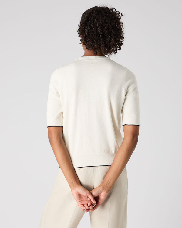 N.peal Women's Cotton Cashmere T-Shirt In New Ivory White