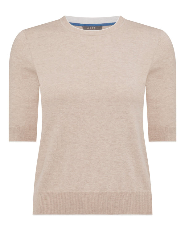 N.peal Women's Cotton Cashmere T-Shirt In Sandstone Brown