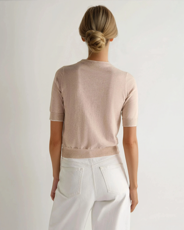 N.peal Women's Cotton Cashmere T-Shirt In Sandstone Brown