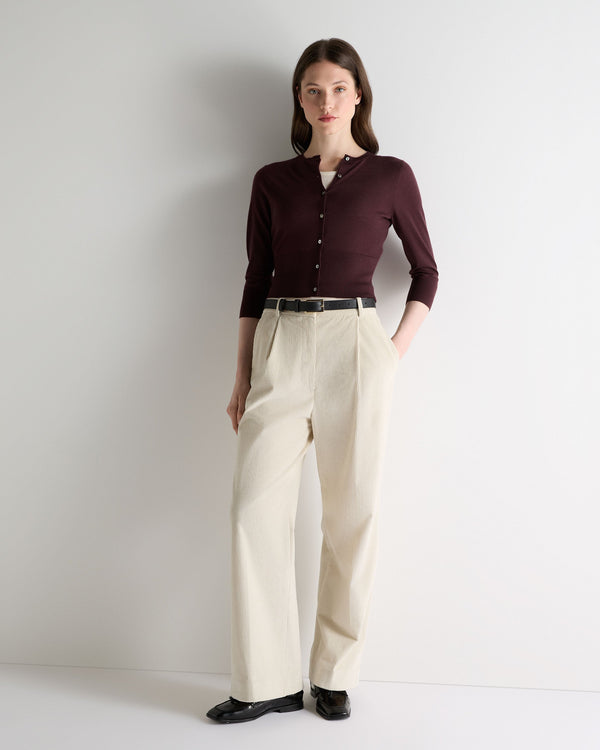N.peal Women's Darcie Superfine Cashmere Cropped Cardigan In Claret Red