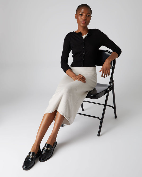 N.peal Women's Darcie Superfine Cashmere Cropped Cardigan In Black