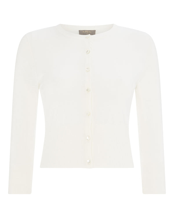N.peal Women's Darcie Superfine Cashmere Cropped Cardigan In New Ivory White
