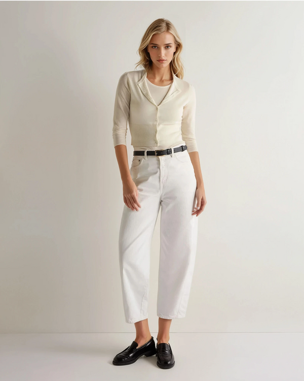 N.peal Women's Darcie Superfine Cashmere Cropped Cardigan In New Ivory White