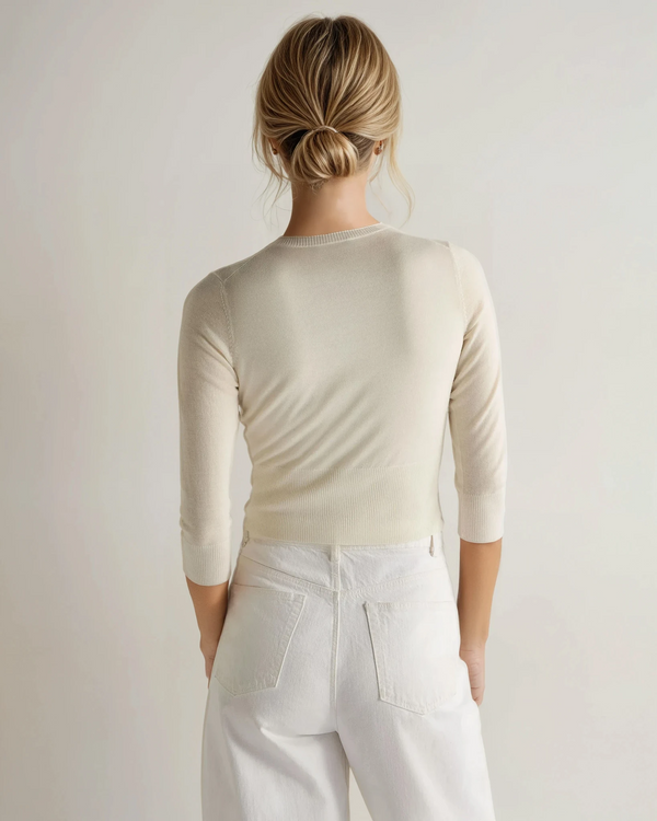 N.peal Women's Darcie Superfine Cashmere Cropped Cardigan In New Ivory White