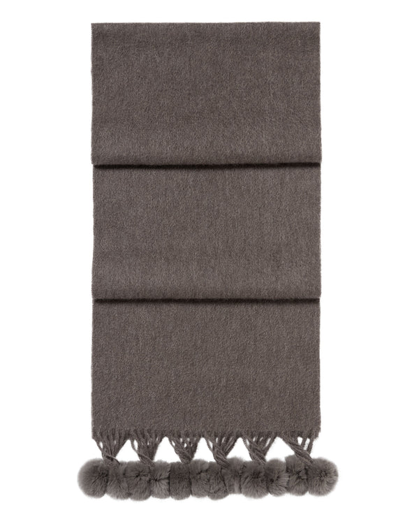 n.peal Women's Davos Fur Bobble Cashmere Scarf In Otter Brown