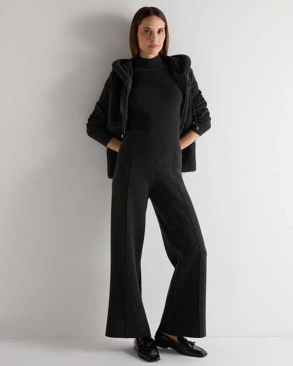 N.peal Women's Double Face Pants In Dark Graphite Grey