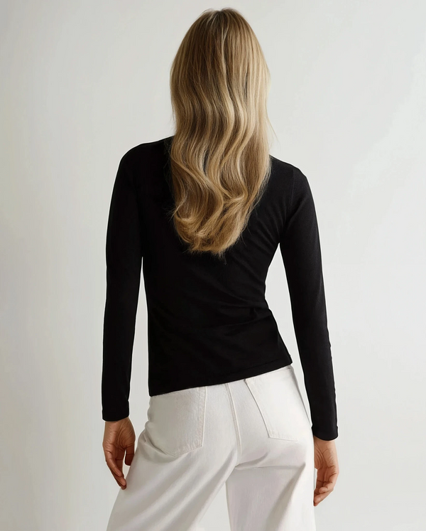 N.peal Women's Eden Superfine Cashmere Round Neck Top In Black