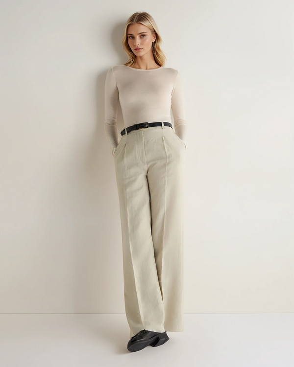 N.peal Women's Eden Superfine Cashmere Round Neck Top In New Ivory White