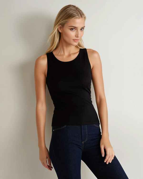 n.peal Women's Ella Superfine Cashmere Shell Top In Black