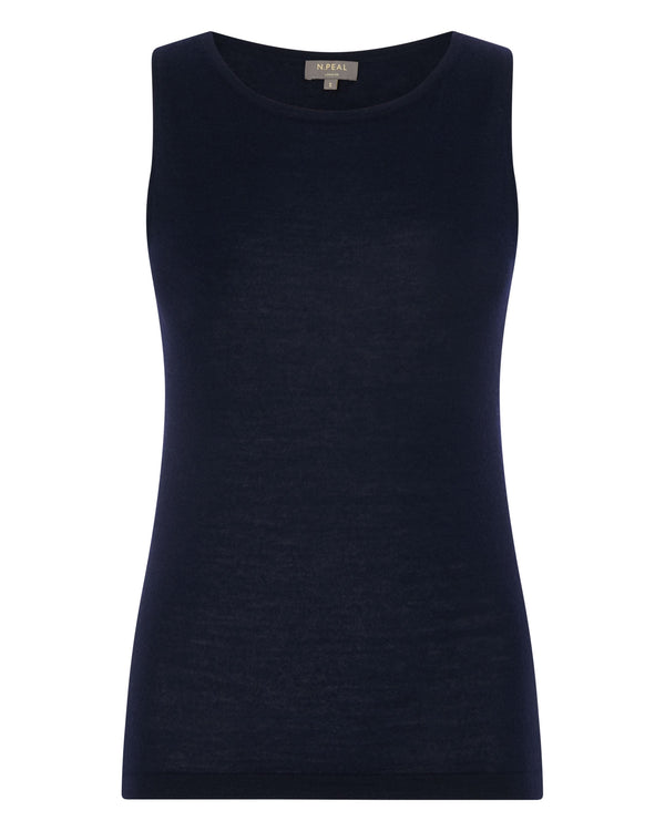 N.peal Women's Ella Superfine Cashmere Shell Top In Navy Blue