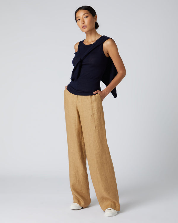 N.peal Women's Ella Superfine Cashmere Shell Top In Navy Blue