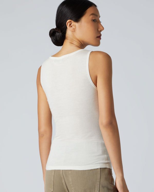 N.peal Women's Ella Superfine Cashmere Shell Top In New Ivory White