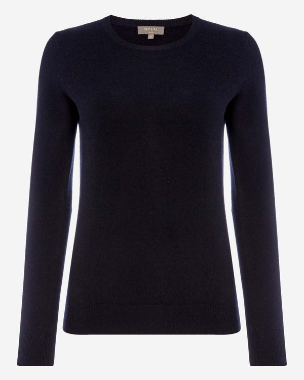 N.peal Women's Evie Classic Round Neck Cashmere Sweater In Navy Blue