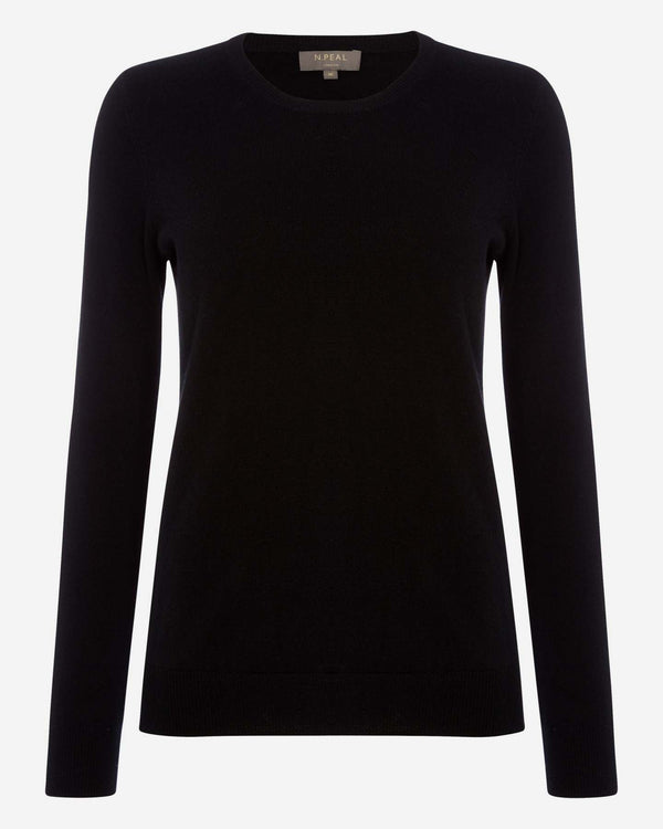 N.peal Women's Evie Classic Round Neck Cashmere Sweater In Black