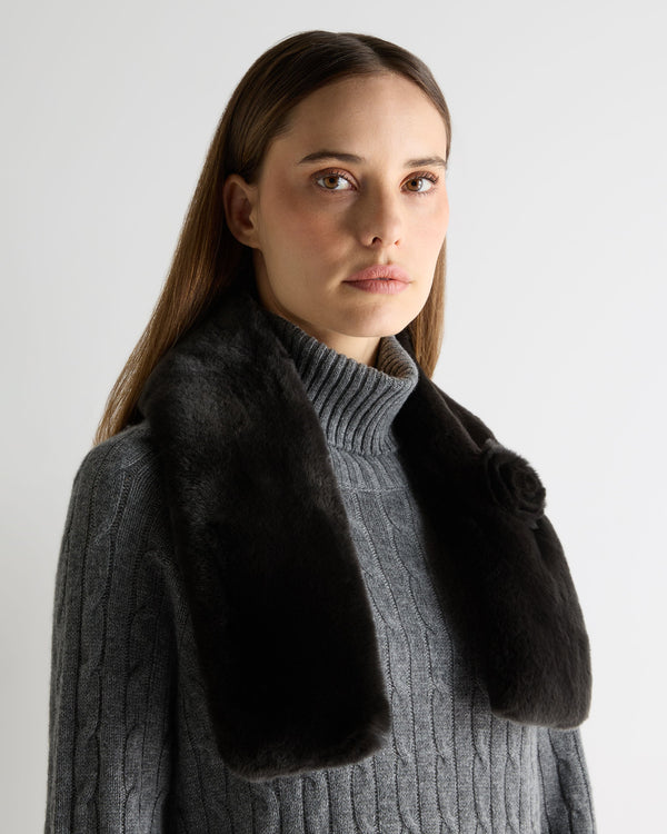 N.peal Women's Fur Neck Warmer In Dark Chocolate Brown