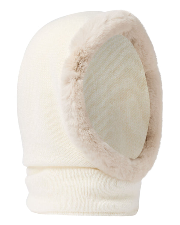 n.peal Women's Fur Trim Ski Hood In New Ivory White