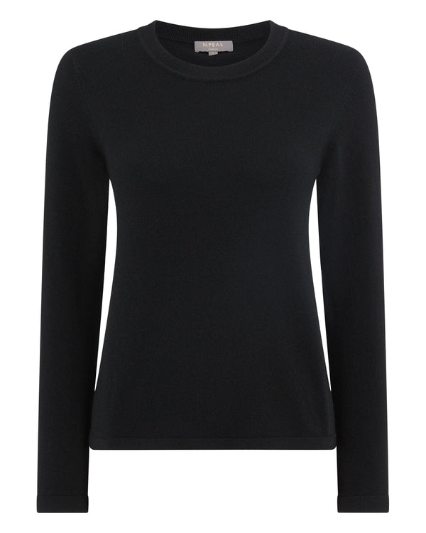 N.peal Women's Hallie Round Neck Cashmere Sweater In Black