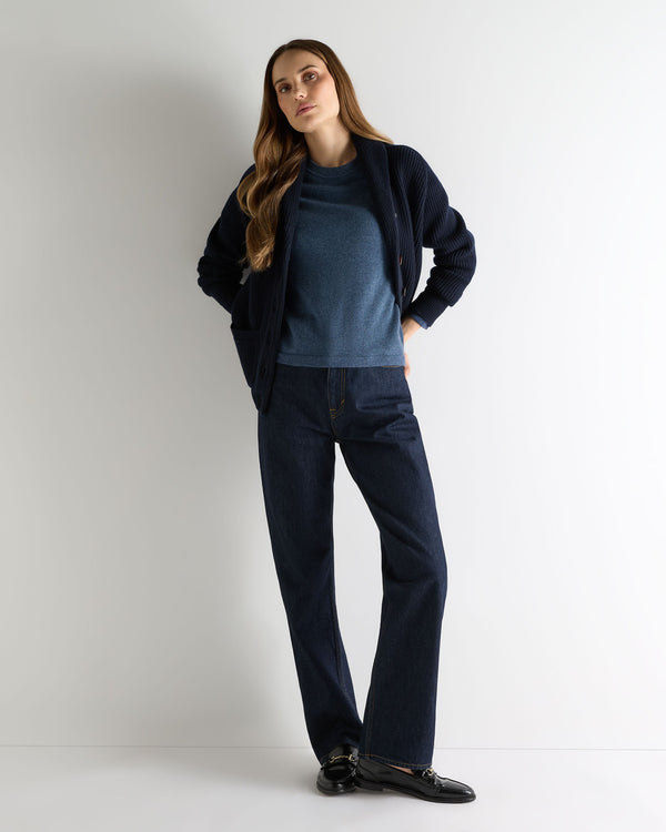 N.peal Women's Hallie Round Neck Cashmere Sweater In Light Denim Blue