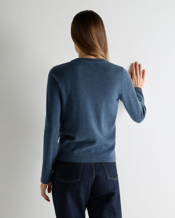 N.peal Women's Hallie Round Neck Cashmere Sweater In Light Denim Blue