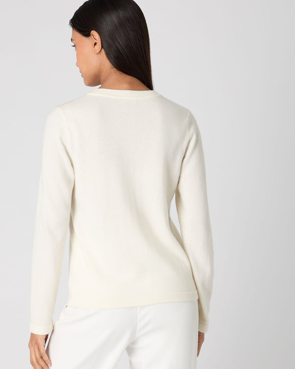 N.peal Women's Hallie Round Neck Cashmere Sweater In New Ivory White