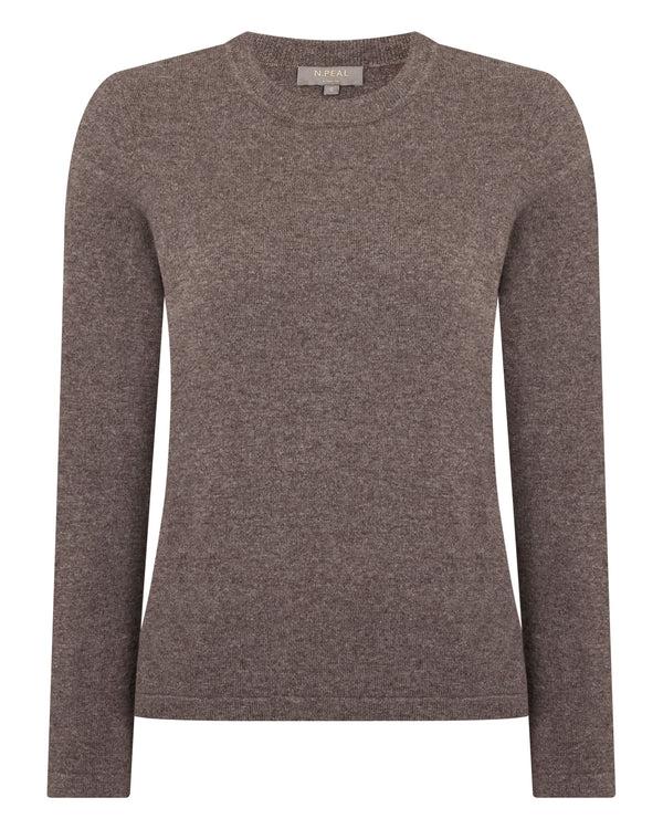 N.peal Women's Hallie Round Neck Cashmere Sweater In Otter Brown