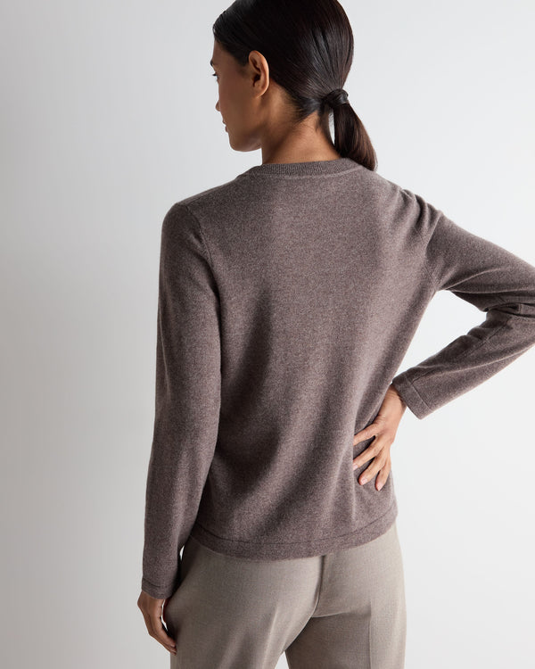 N.peal Women's Hallie Round Neck Cashmere Sweater In Otter Brown