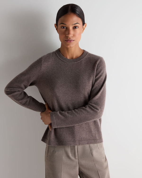 n.peal Women's Hallie Round Neck Cashmere Sweater In Otter Brown