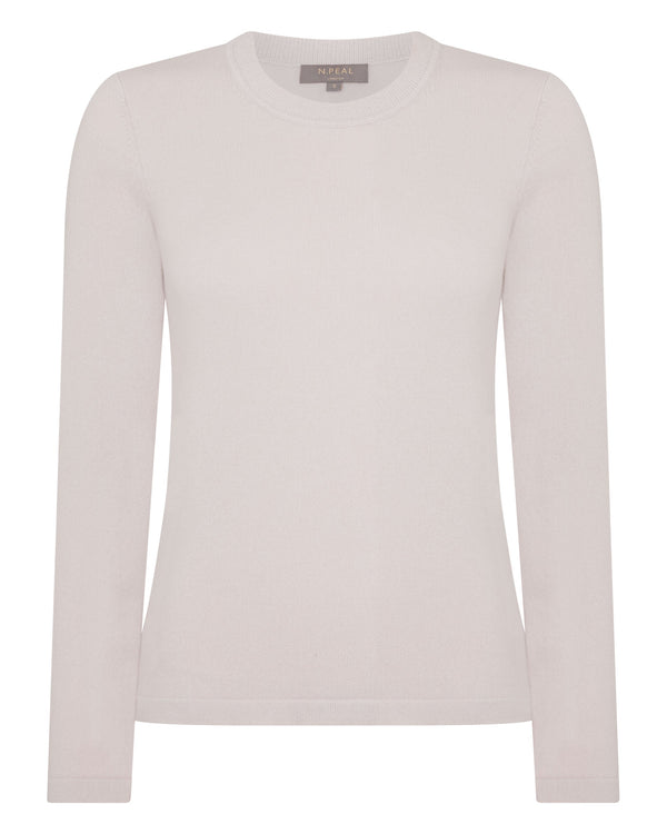 N.peal Women's Hallie Round Neck Cashmere Sweater In Snow Grey