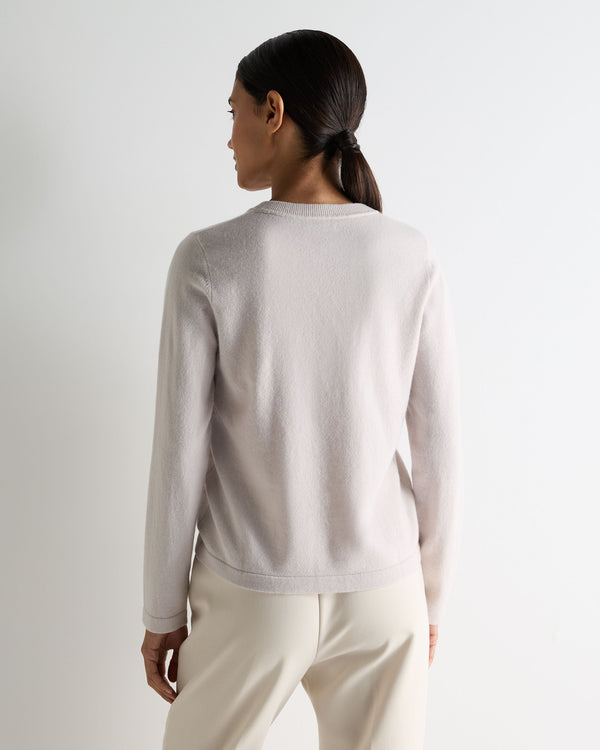 N.peal Women's Hallie Round Neck Cashmere Sweater In Snow Grey