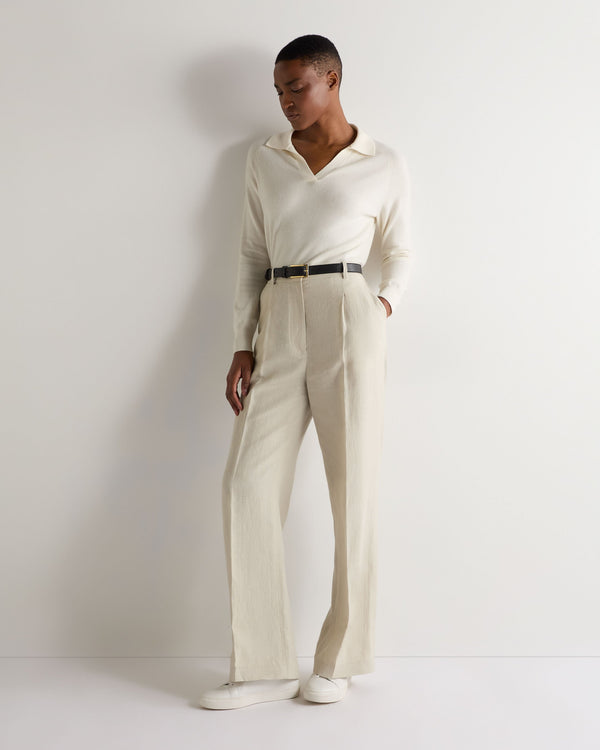 N.peal Women's Harriet Cashmere Polo Shirt In New Ivory White